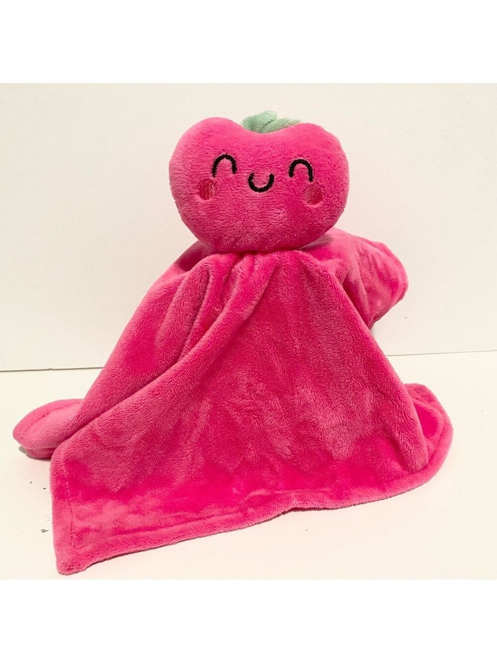 George Apple Lovey Neon Bright Pink Baby Security Blanket Plush Walmart Toy 12”